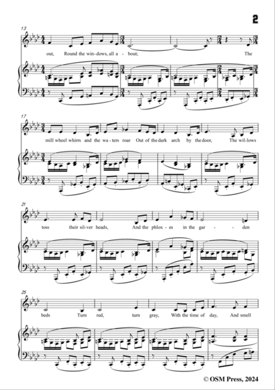 Vaughan Williams-The Water Mill(1925),in A flat Major Voice scores gallery preview page 3