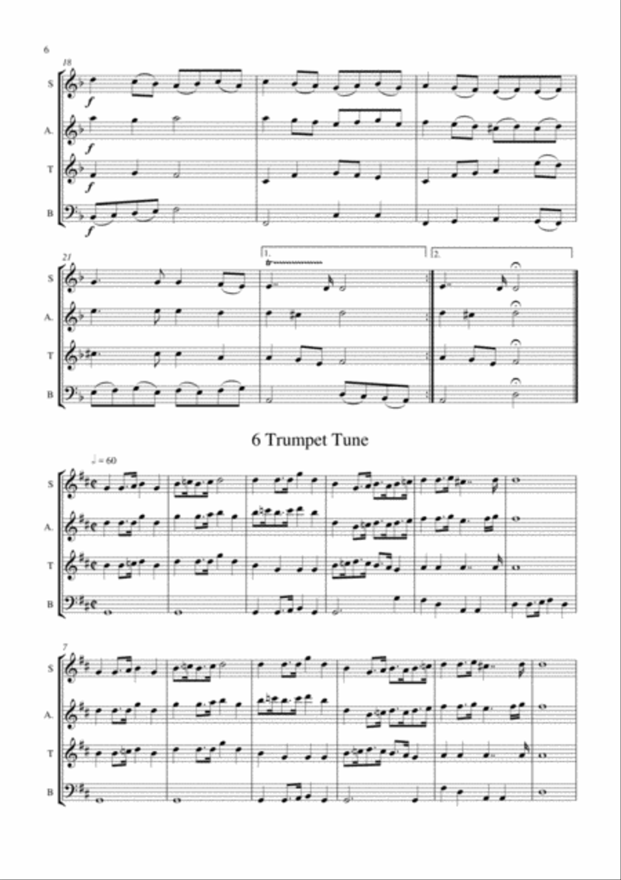 Music from 'King Arthur' by Henry Purcell. Small Ensemble scores gallery preview page 6