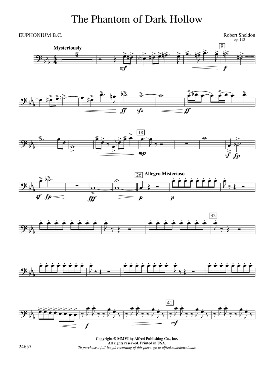 The Phantom of Dark Hollow: Baritone B.C.