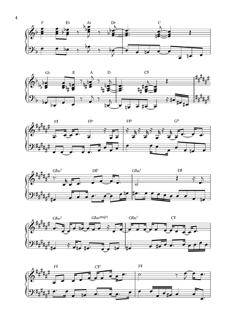 For Once In My Life Piano Solo scores gallery preview page 4