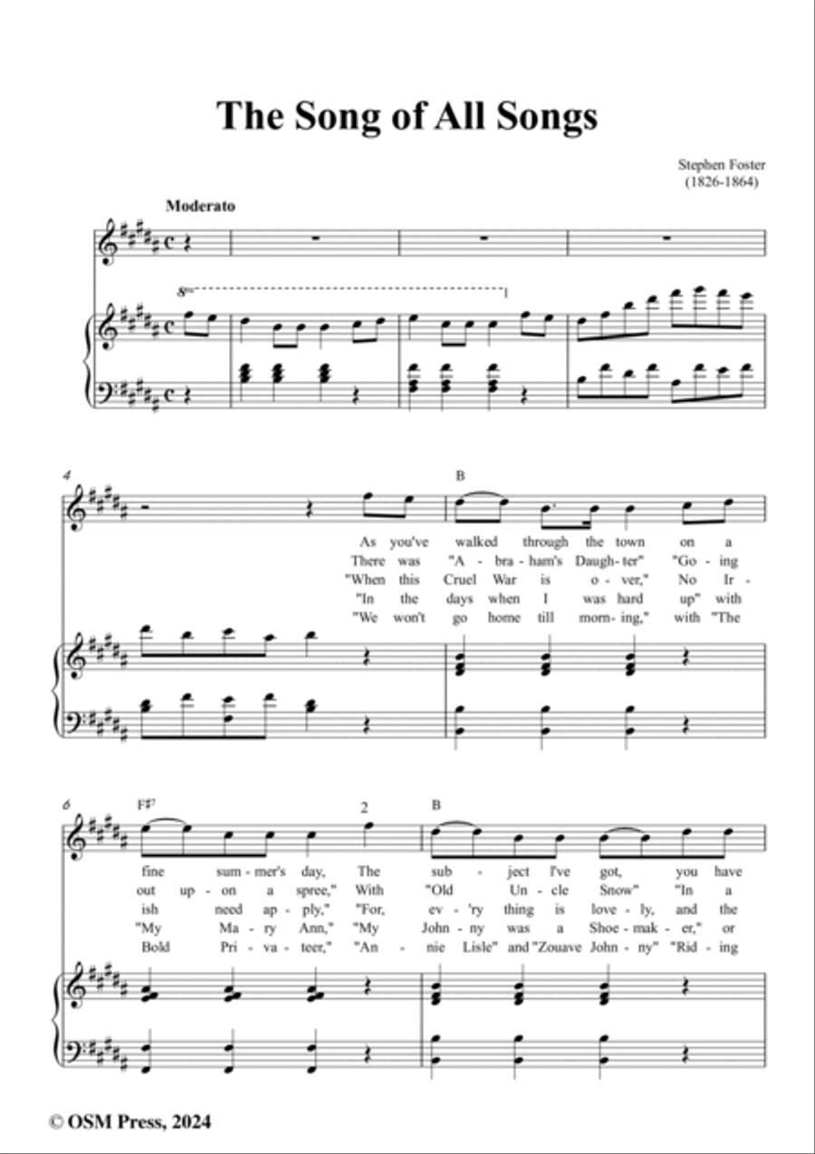 S. Foster-The Song of All Songs,in B Major Voice scores gallery preview page 2