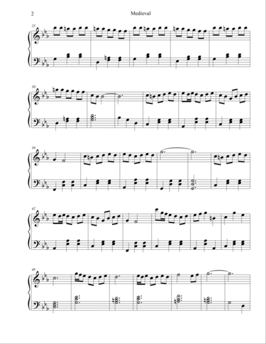 Medieval Easy Piano scores gallery preview page 2