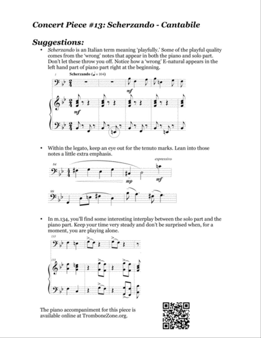 Concert Piece #13: Scherzando – Cantabile [3:40] // G2 – F4 Trombone Solo scores gallery preview page 3
