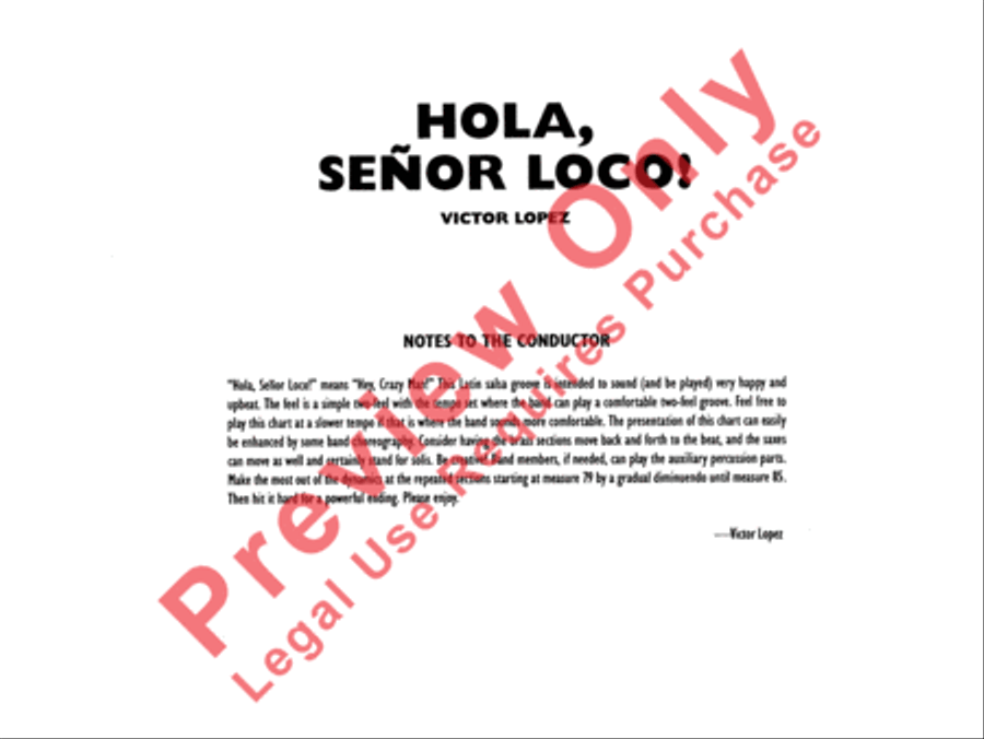 Hola, Señor Loco! Hola, Señor Loco! Jazz Ensemble scores gallery preview page 3
