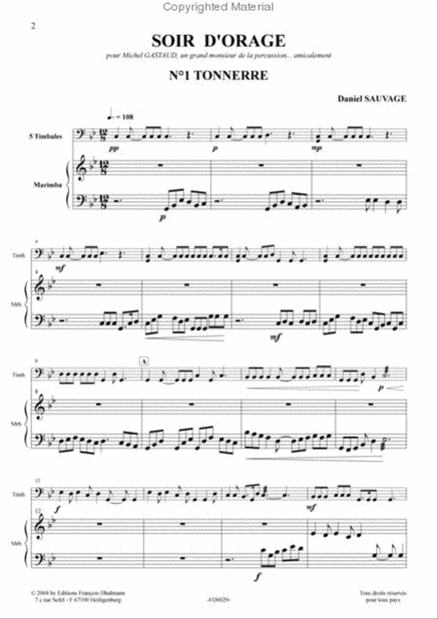 Soir d'orage Percussion scores gallery preview page 2