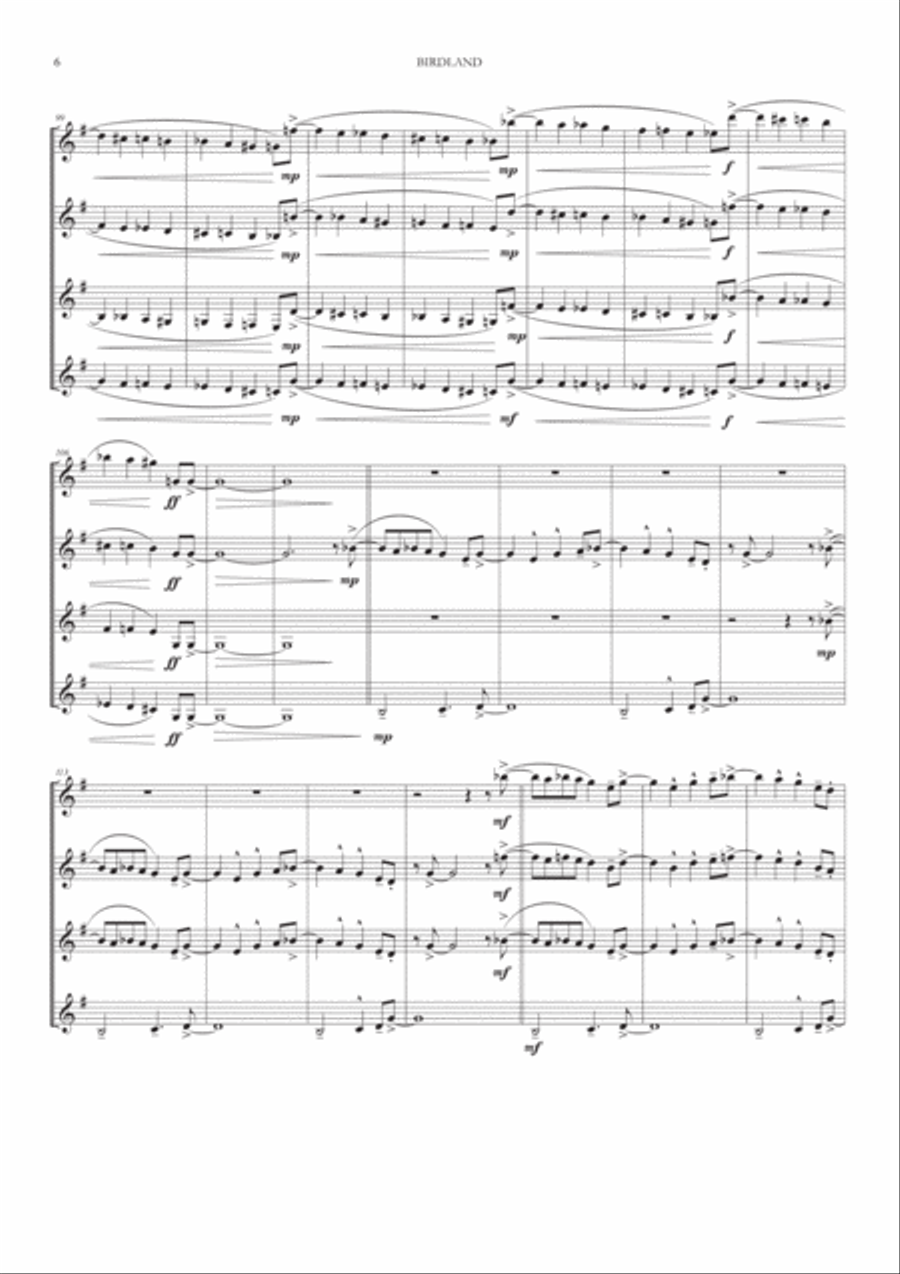 Birdland Woodwind Quartet scores gallery preview page 6