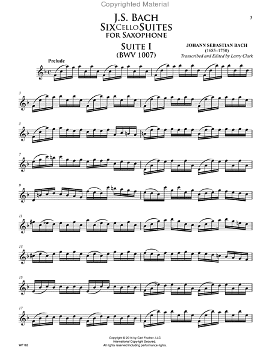 J.S. Bach: Six Cello Suites for Saxophone Saxophone scores gallery preview page 2