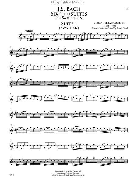 J.S. Bach: Six Cello Suites for Saxophone