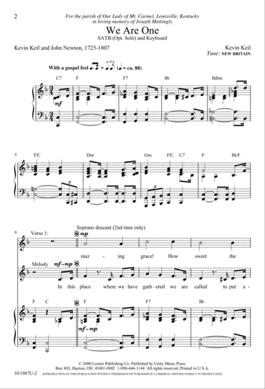 We Are One 4-Part scores gallery preview page 2