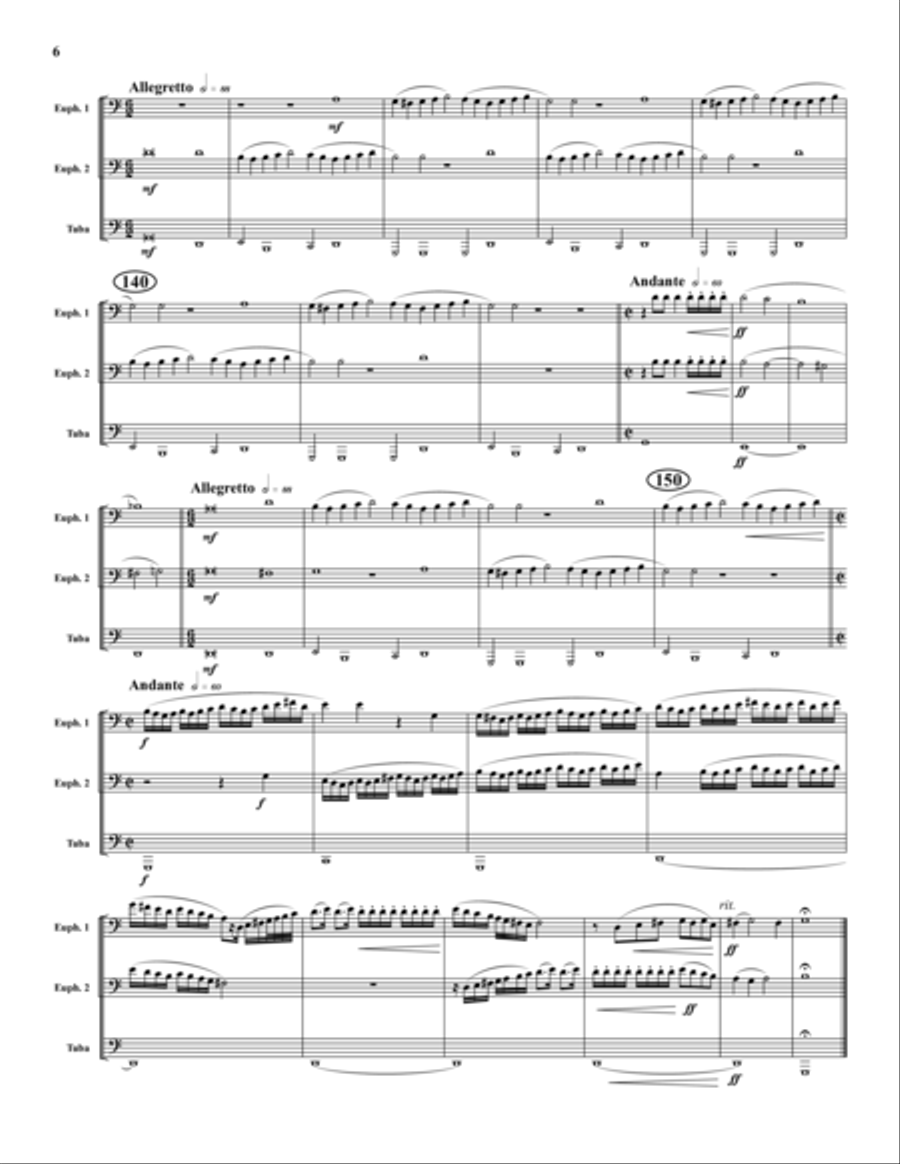 Zefiro Torna Zefiro Torna Brass Trio scores gallery preview page 6