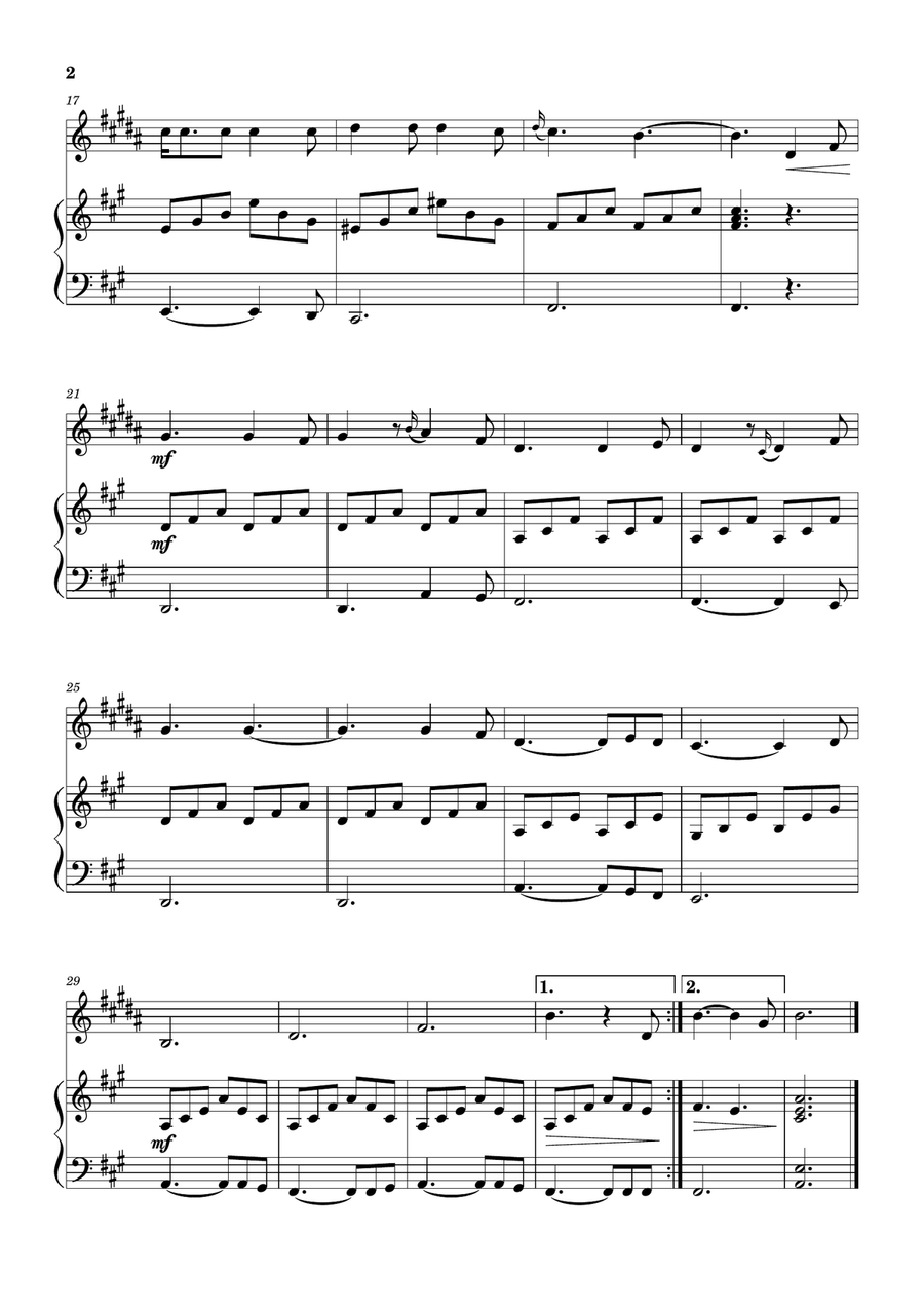 Hallelujah B-Flat Clarinet scores gallery preview page 2
