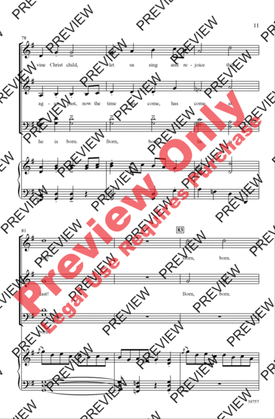 He Is Born 4-Part scores gallery preview page 11