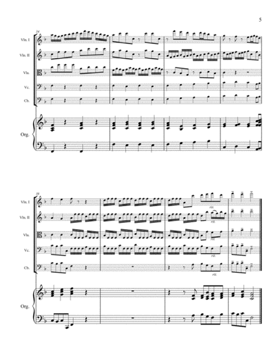 Allegro from Sonata in F Major – String Quartet with optional Contrabass and Organ image number null