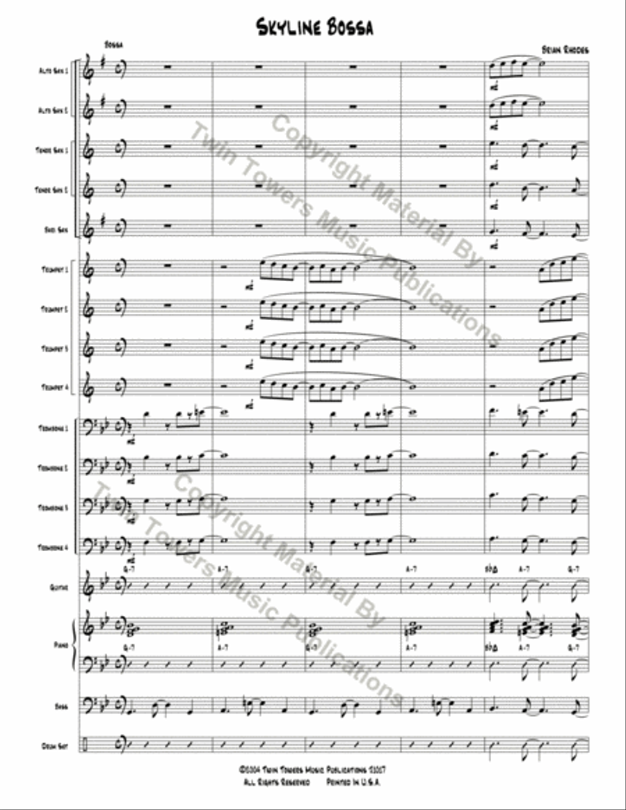 Skyline Bossa Skyline Bossa Jazz Ensemble scores gallery preview page 3