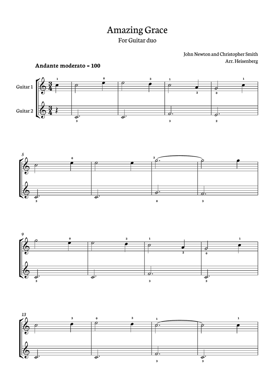 Amazing Grace Amazing Grace Acoustic Guitar scores gallery preview page 1