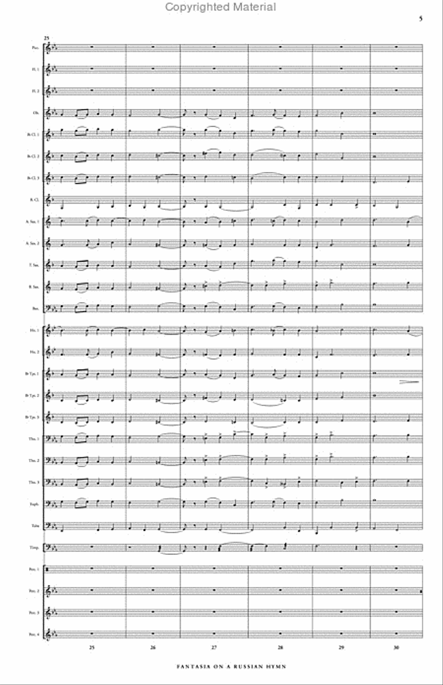 Fantasia on a Russian Hymn Concert Band scores gallery preview page 6