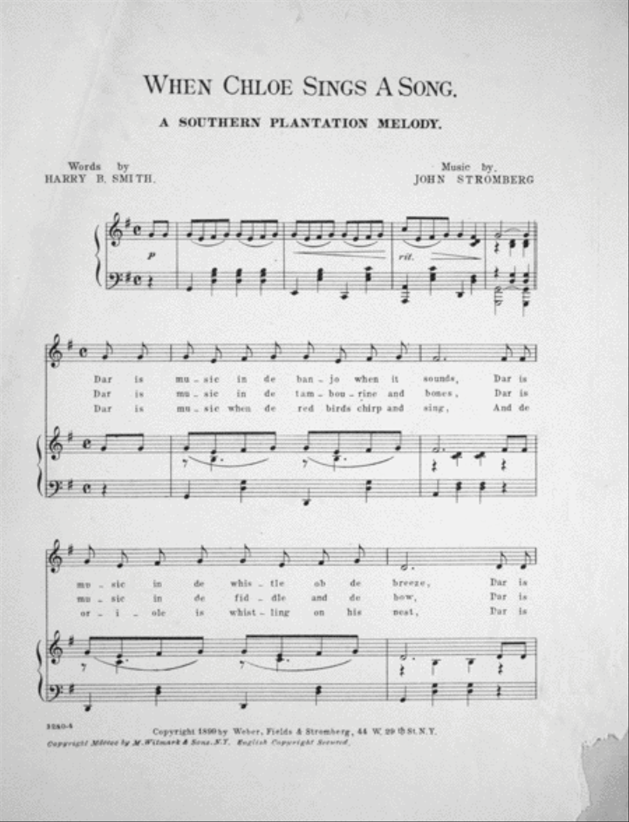 A Southern Plantation Melody. When Chloe Sings a Song Voice scores gallery preview page 2