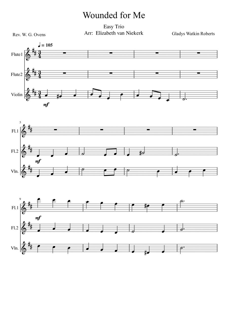 Wounded for Me Small Ensemble scores gallery preview page 1