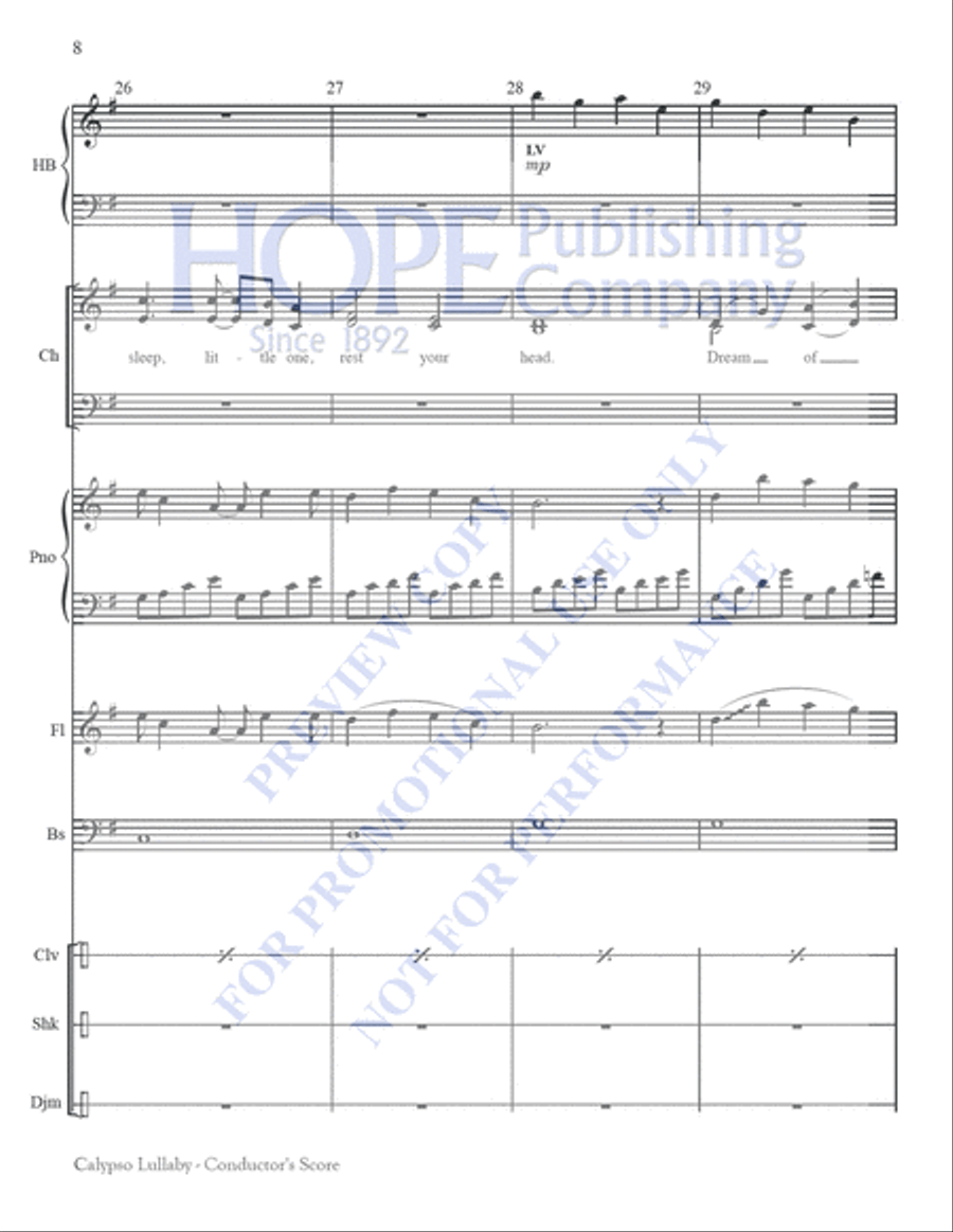 Calypso Lullaby Choir scores gallery preview page 8