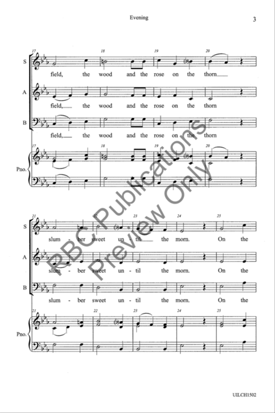 Evening (SAB) 3-Part scores gallery preview page 5