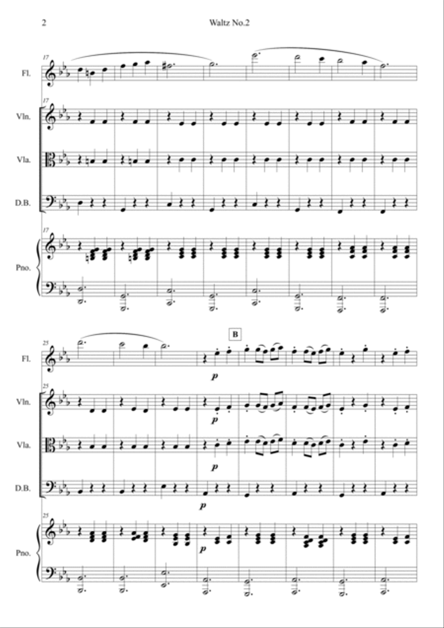 Waltz No.2 (Jazz Suite No.2_Suite For Promenade Orchestra) Double Bass scores gallery preview page 2