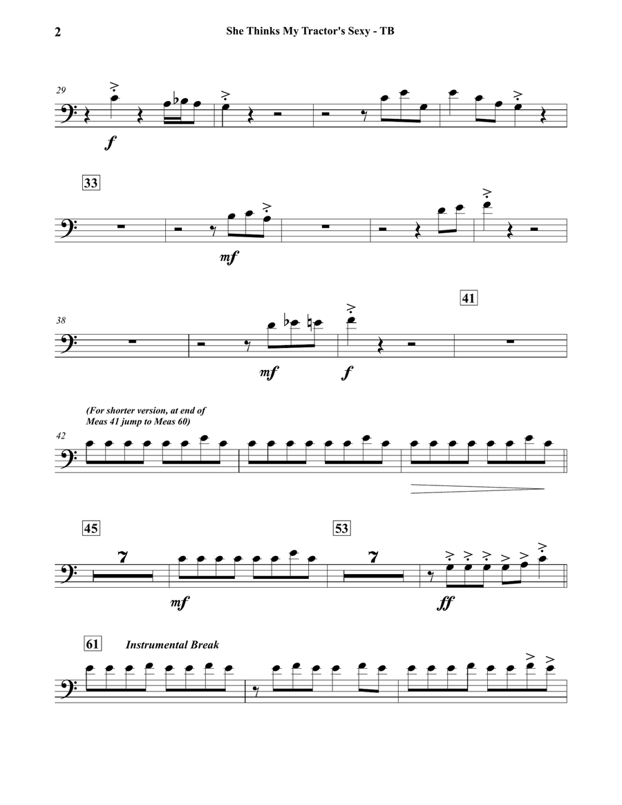 She Thinks My Tractor's Sexy Concert Band scores gallery preview page 5
