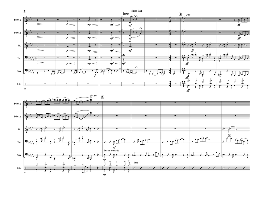 Feeling Good Brass Quintet scores gallery preview page 2