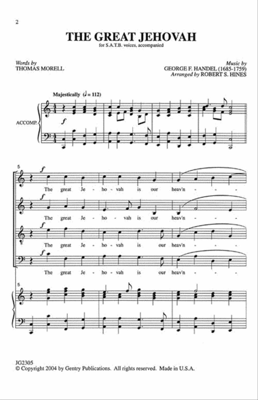 The Great Jehovah 4-Part scores gallery preview page 2