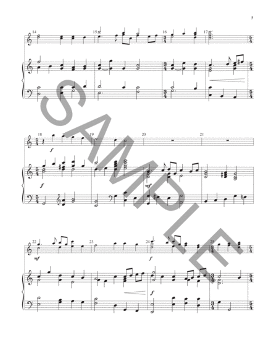 Four by Four Easter: Easter Hymns for Piano and Four Ringers Handbell Choir scores gallery preview page 4