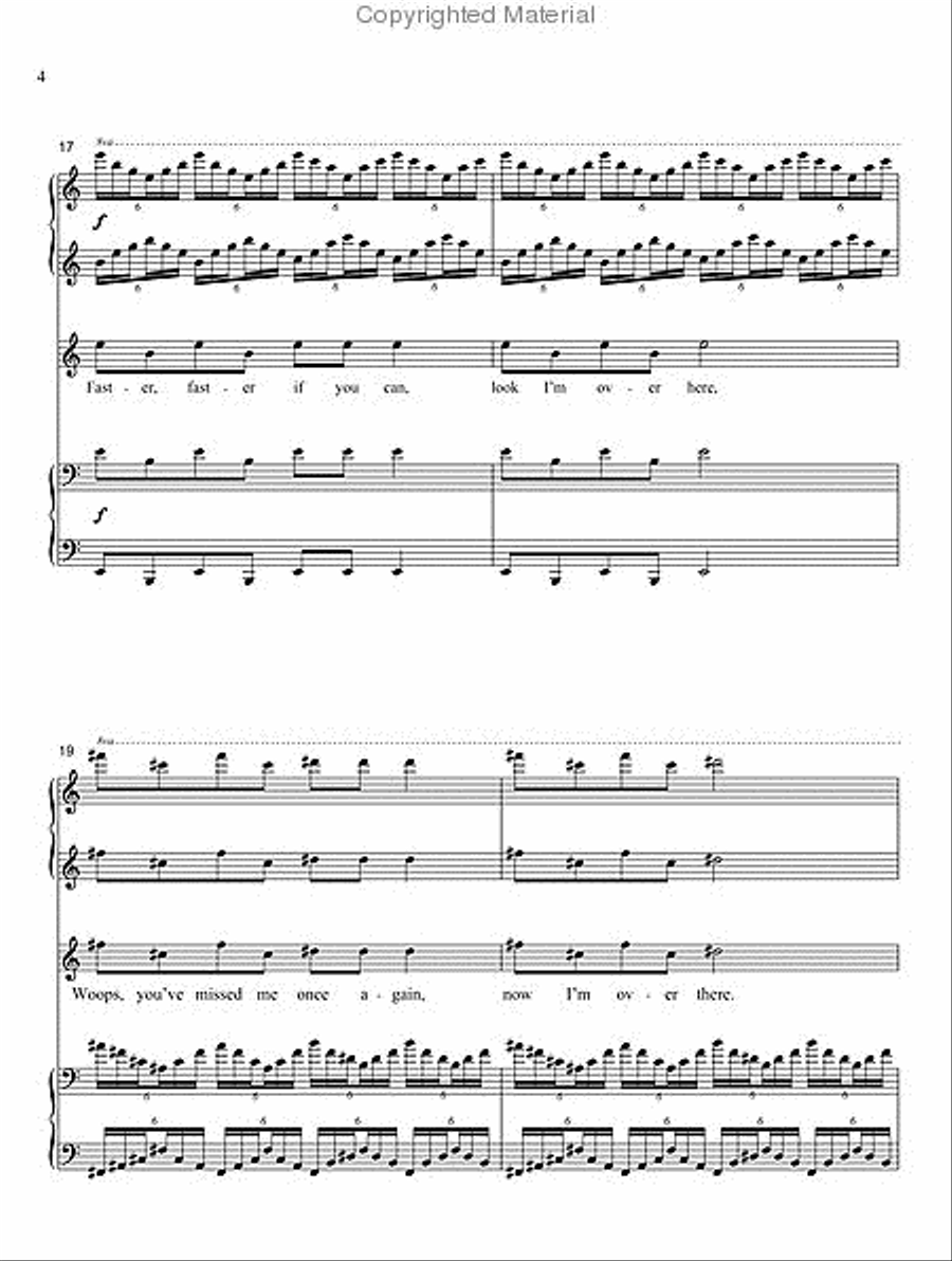 Kitty Fight Song a piano four-hands sing-along Piano Duet scores gallery preview page 3