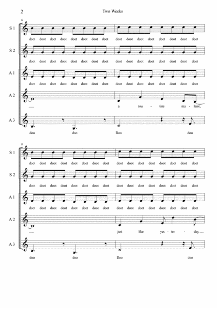 Two Weeks A Cappella scores gallery preview page 2