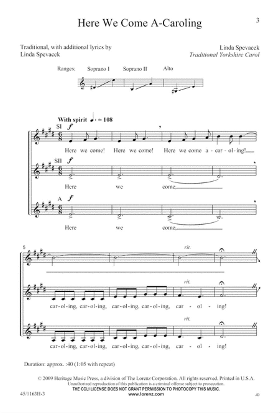 A-Caroling We Go! A-Caroling We Go! SSA scores gallery preview page 3