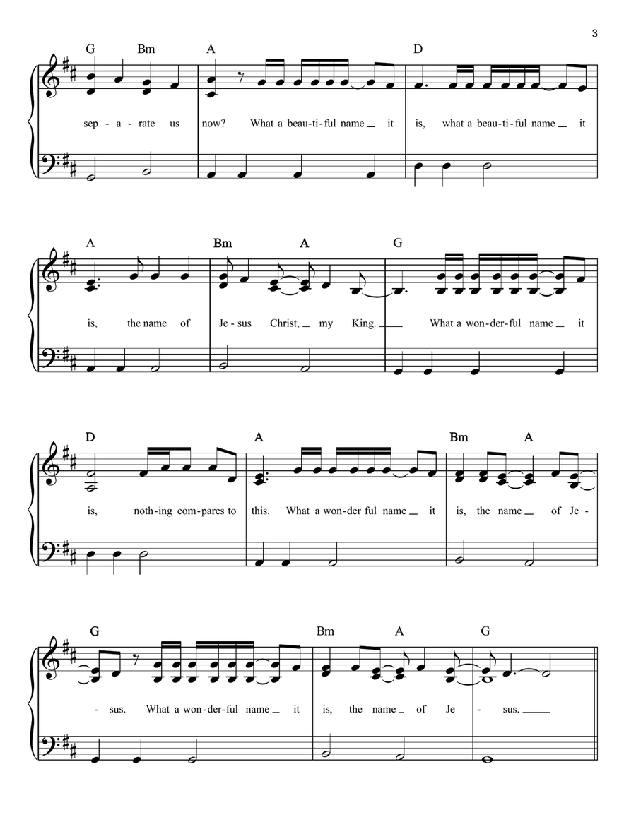 What A Beautiful Name Easy Piano scores gallery preview page 3