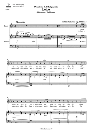 Leivo, Op. 138 No. 2 (Original key. E-flat Major)