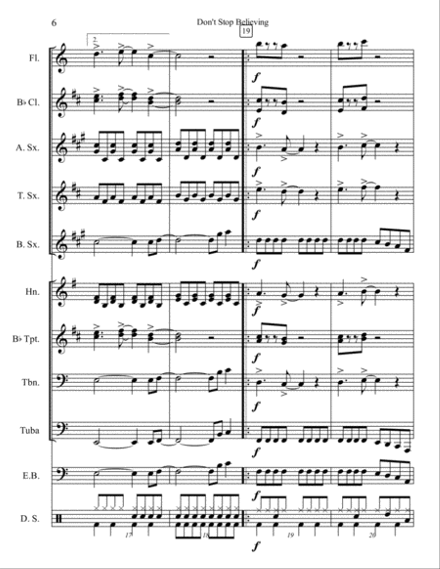 Don't Stop Believin' Small Ensemble scores gallery preview page 6