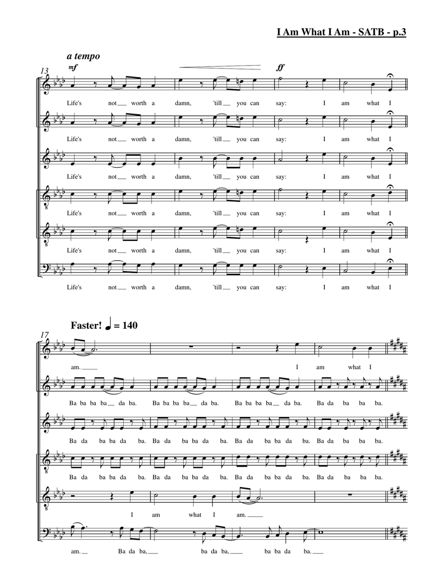 I Am What I Am Divisi scores gallery preview page 3