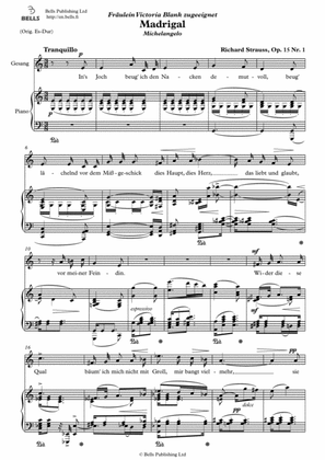 Madrigal, Op. 15 No. 1 (C Major)