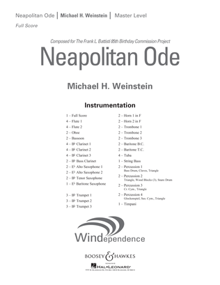 Book cover for Neapolitan Ode - Conductor Score (Full Score)