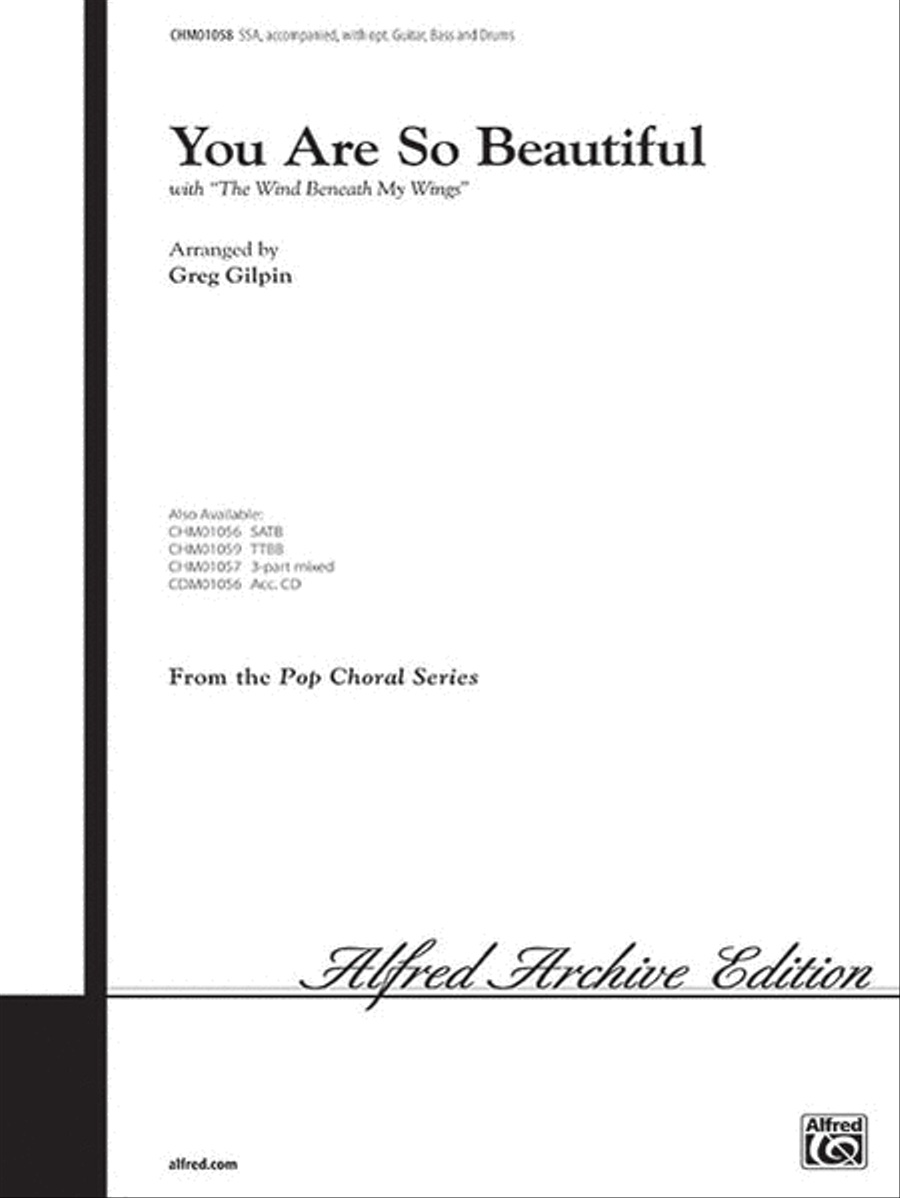 You Are So Beautiful (with The Wind Beneath My Wings) - SSA SSA scores gallery preview page 1