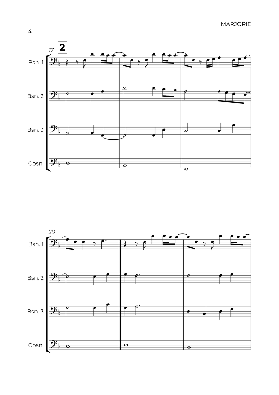 Marjorie Bassoon Quartet scores gallery preview page 4