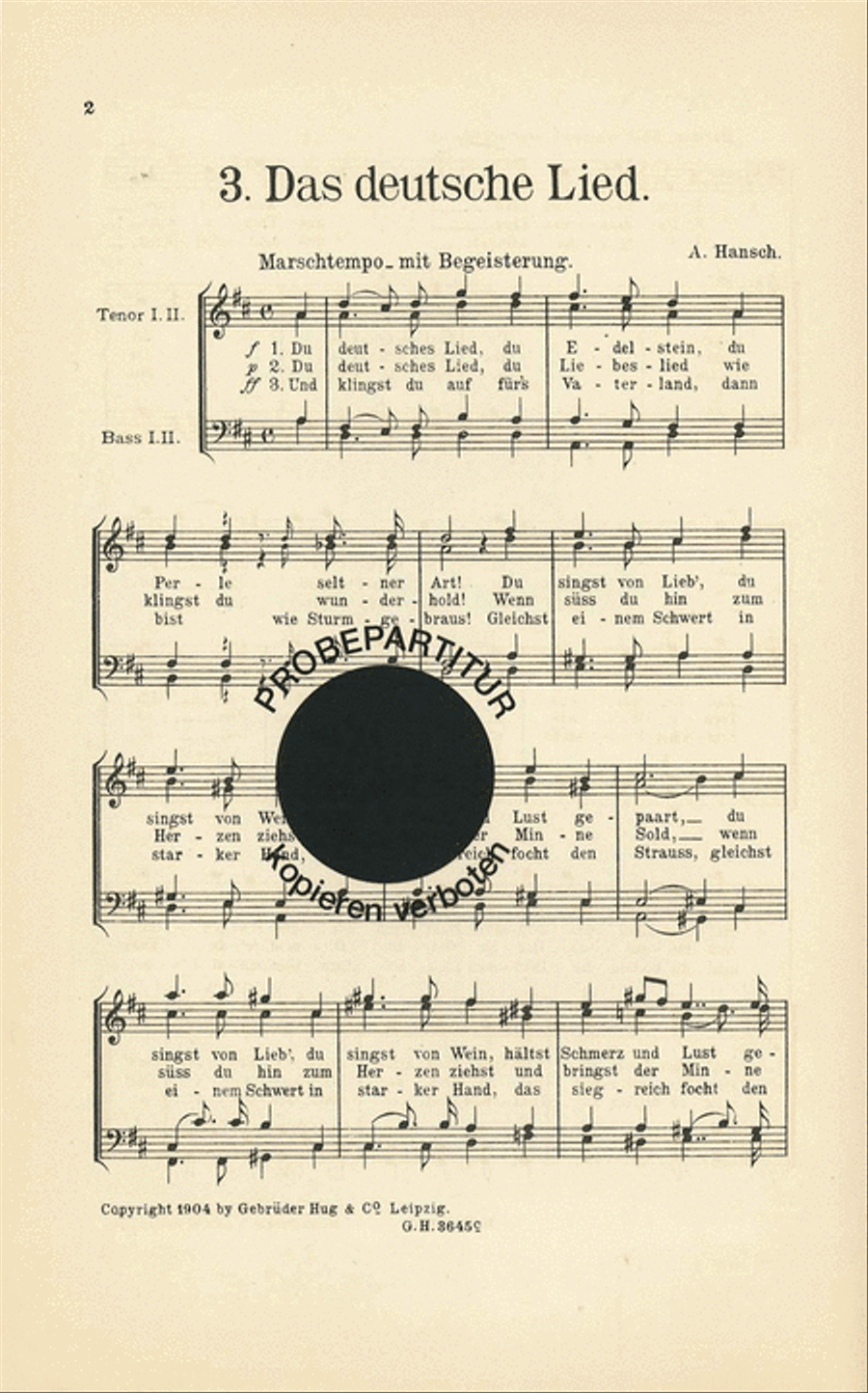 Deutsche Lied Men's Choir scores gallery preview page 1