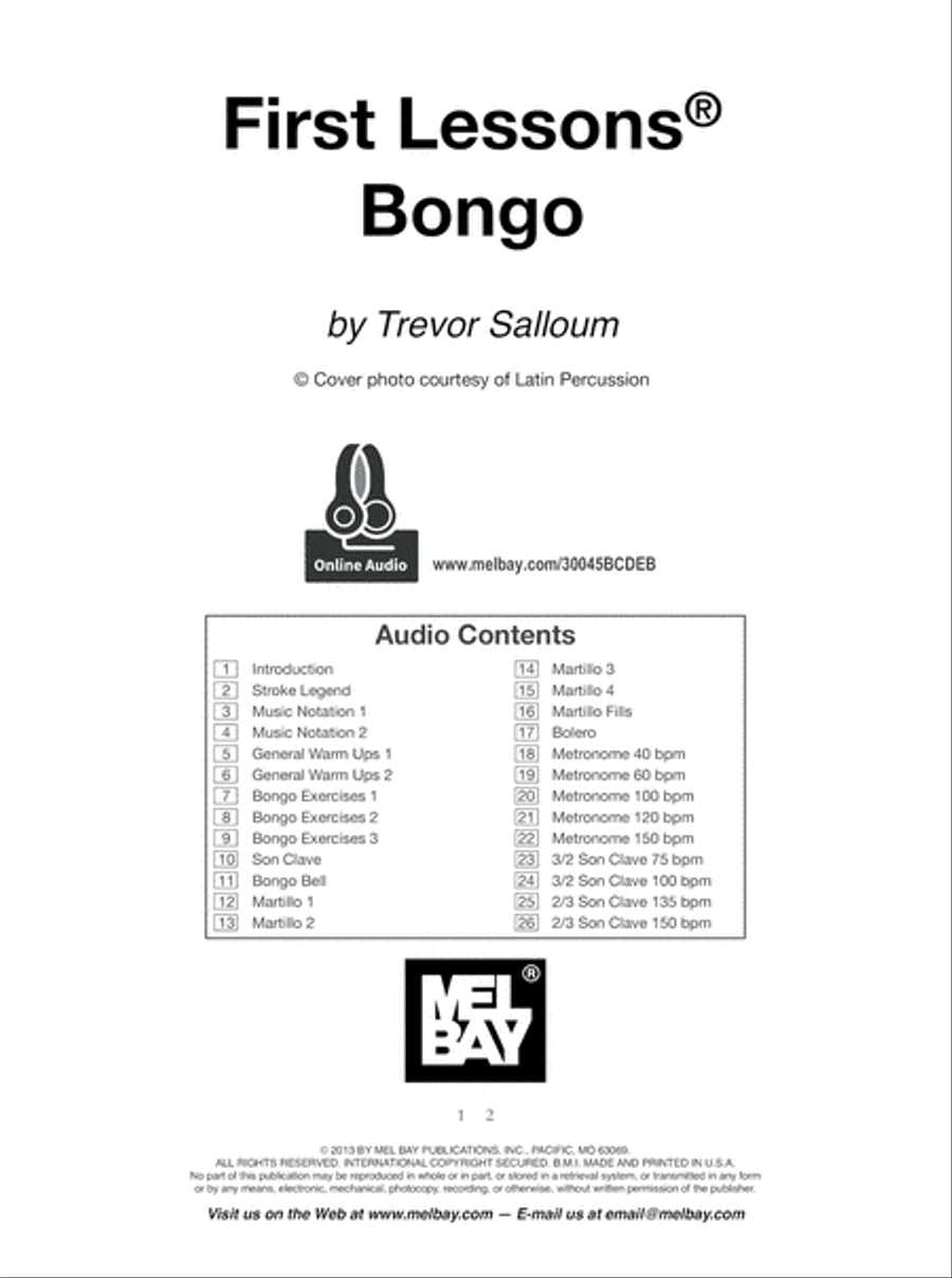 First Lessons Bongo Percussion scores gallery preview page 2