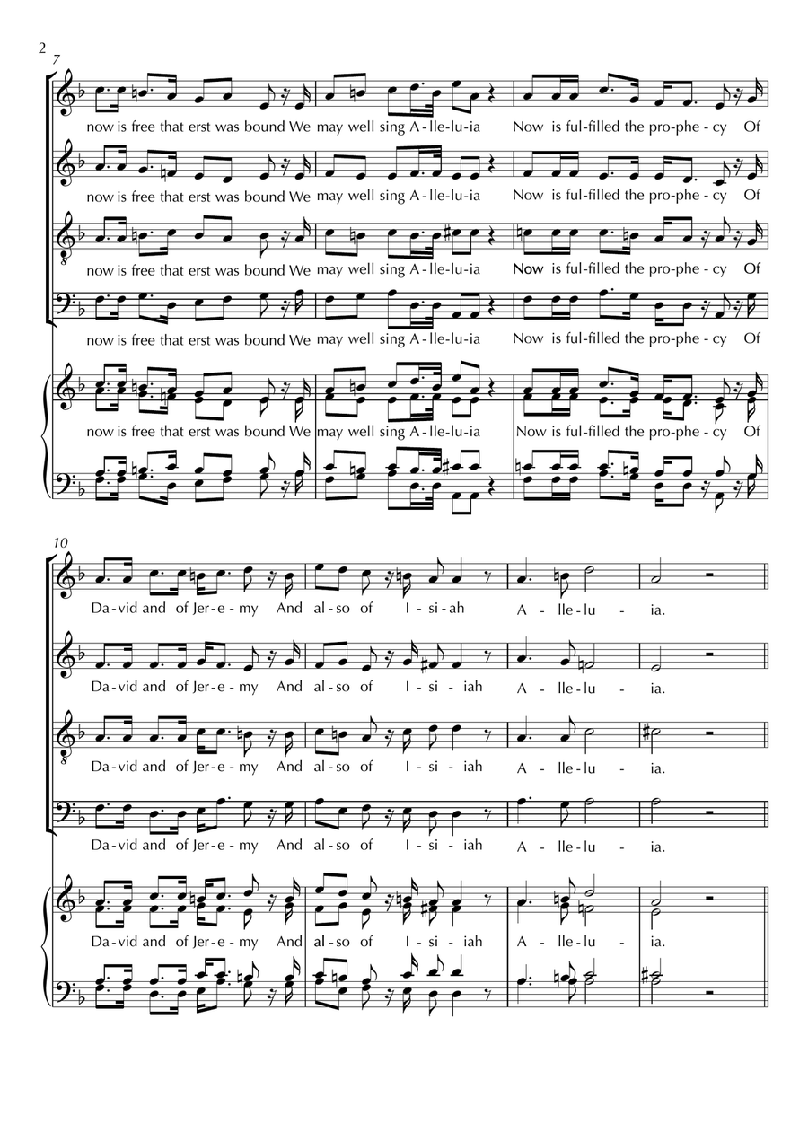 Alleluia, A New Work is Come on Hand 4-Part scores gallery preview page 2