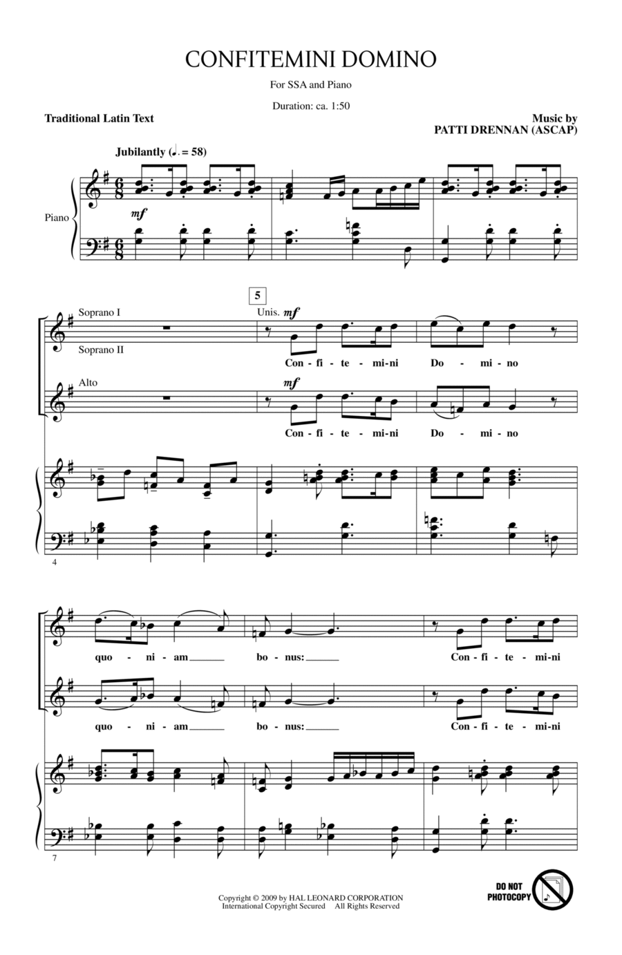Confitemini Domino SSA scores gallery preview page 1