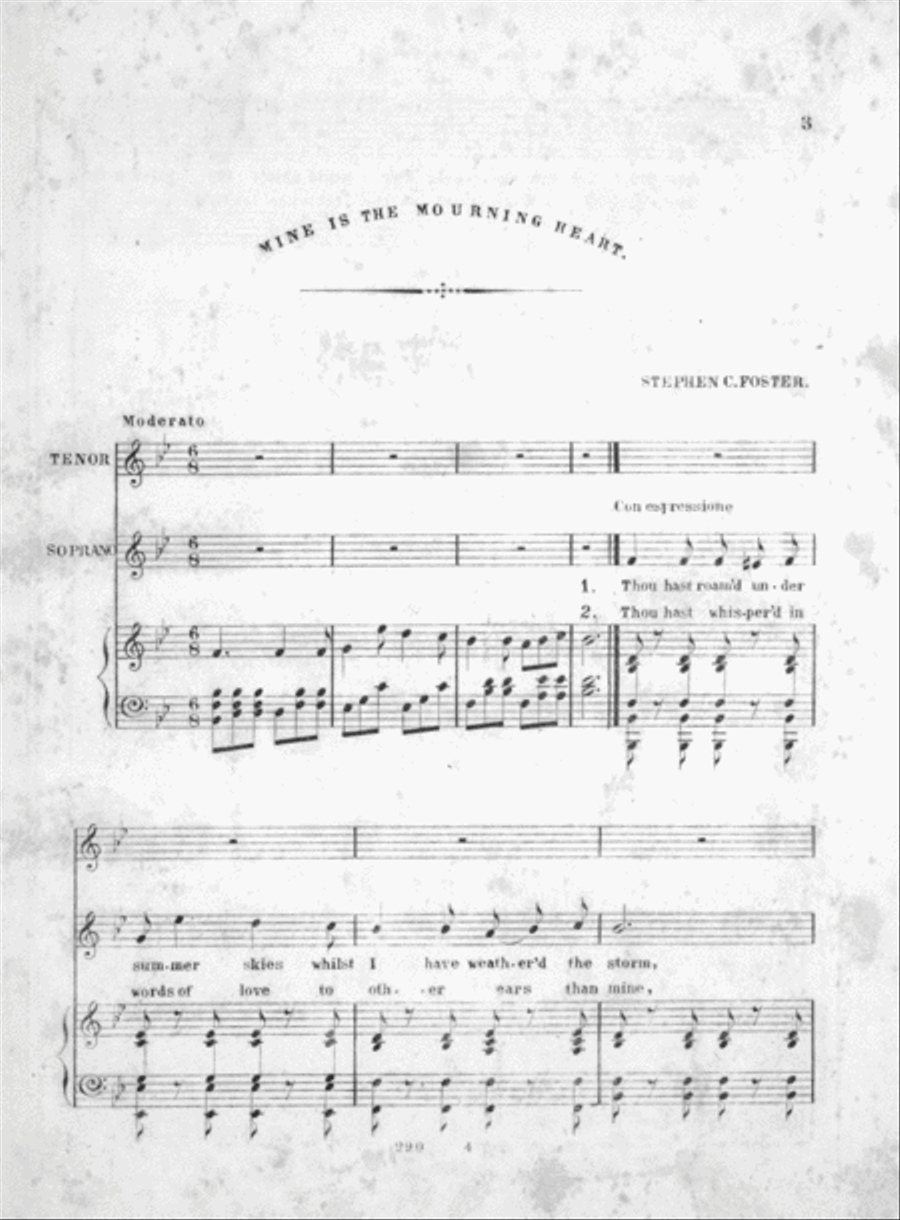 Mine is the Mourning Heart. A Duett for Soprano & Tenor Voice scores gallery preview page 2