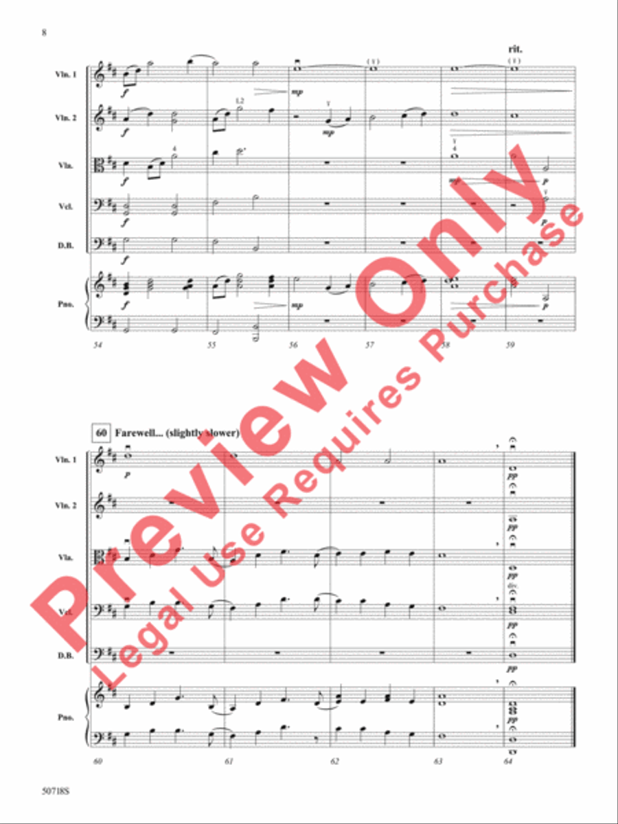 Fantasy on Aloha 'Oe String Orchestra scores gallery preview page 9