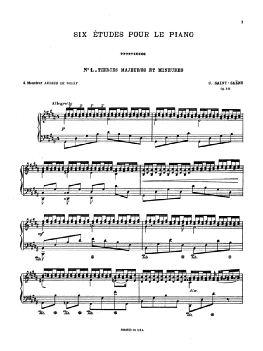 Saint-Saëns: Six Etudes, Op. 111 Piano Method scores gallery preview page 1