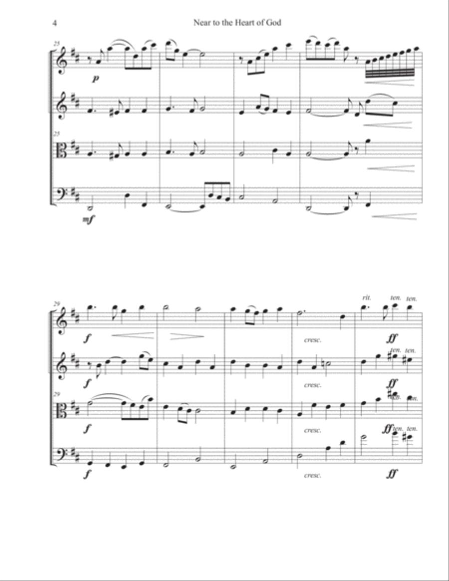 Near to the Heart of God Near to the Heart of God String Quartet scores gallery preview page 4