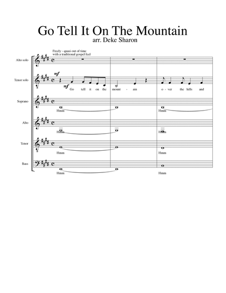 Go Tell It On The Mountain by Deke Sharon 4-Part - Digital Sheet Music