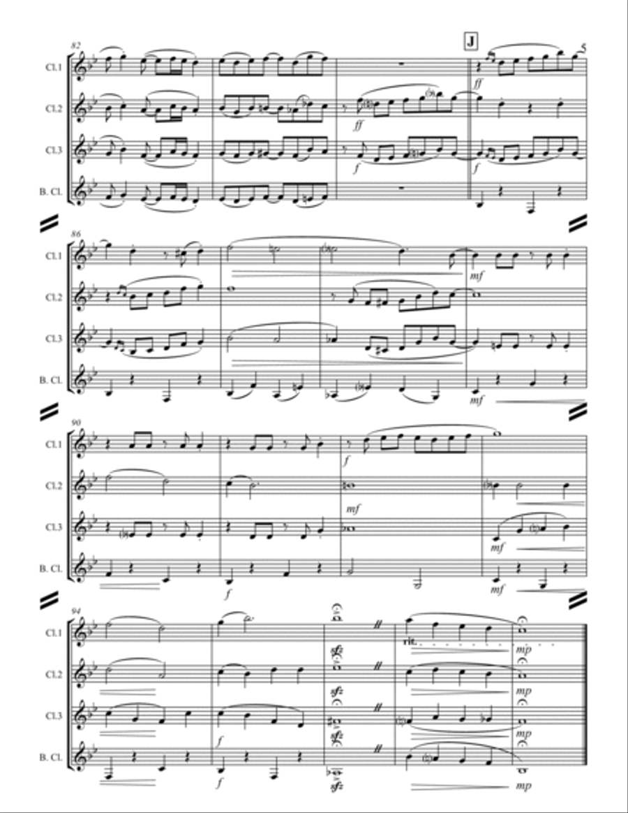 My Blue Heaven (for Clarinet Quartet) Clarinet Quartet scores gallery preview page 6